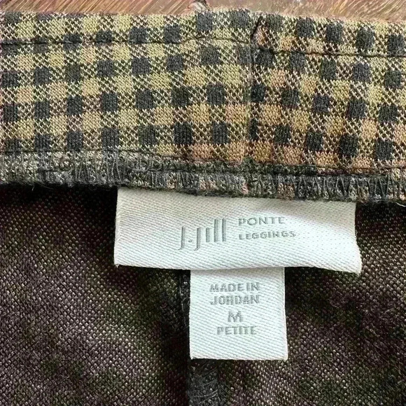 J Jill Plaid Ponte Leggings Size Medium Petite - Picture 3 of 3
